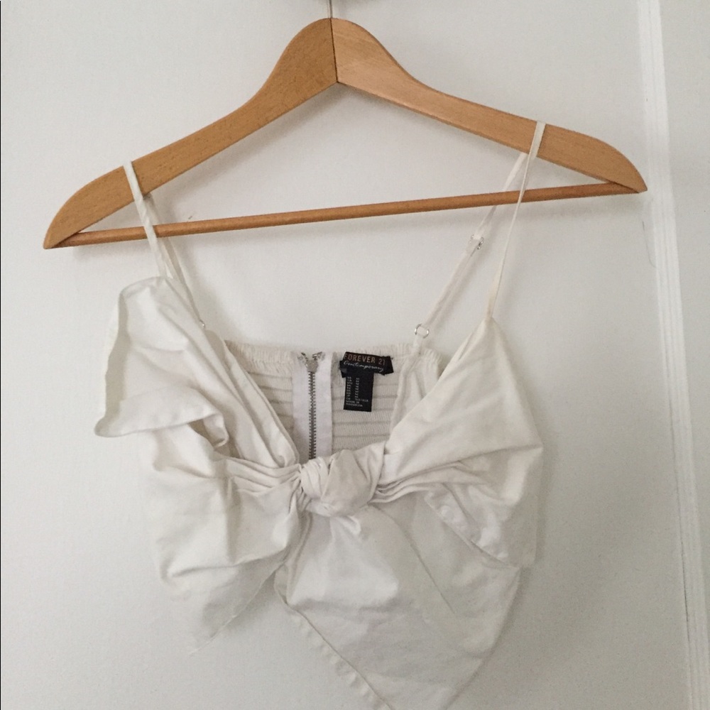 Forever 21 white bow crop top